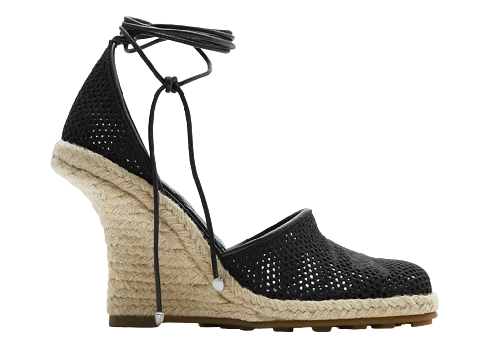 Burberry Women's Mesh Plunge Espadrilles "Black"