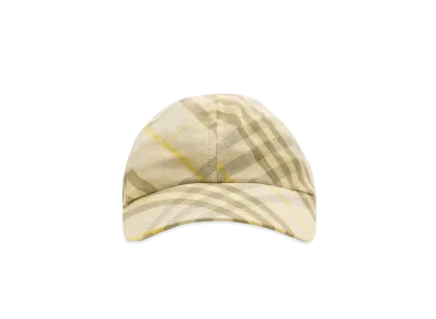 Burberry Check Linen Baseball Cap "Wheat"