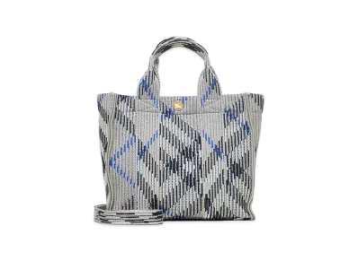 Burberry Women's Embroidered Fabric Check Mini Handbag "Gray"