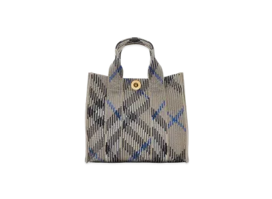 Burberry Mini Check Knitted Tote "Lichen"