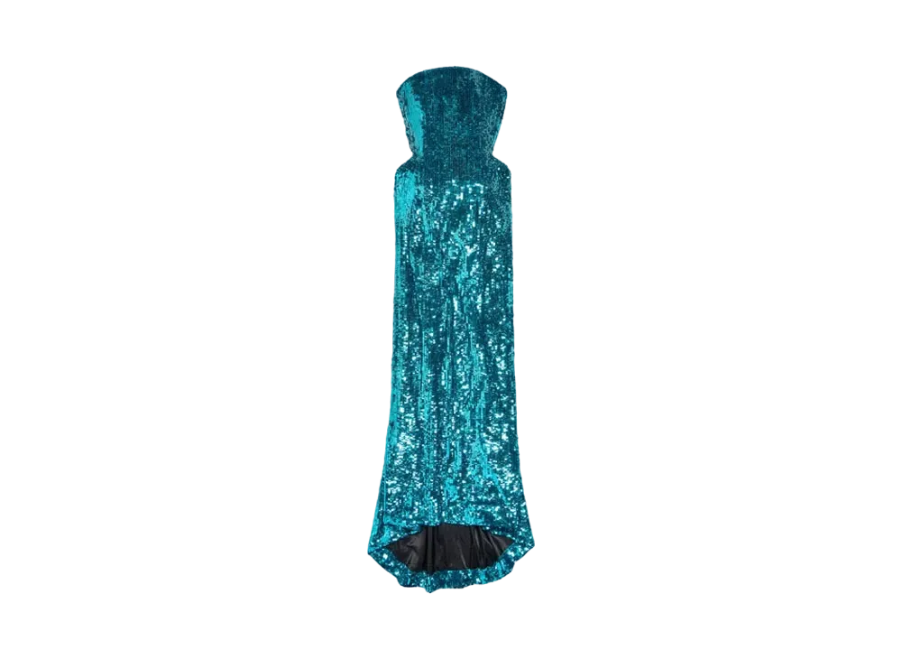 BALENCIAGA Women's Bustier Gown "Turquoise"