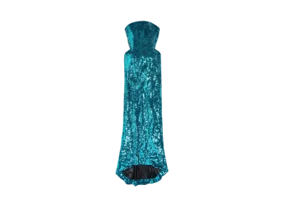 BALENCIAGA Women's Bustier Gown "Turquoise"