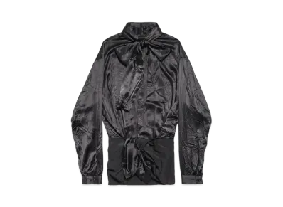BALENCIAGA Women's Knotted Lavaliere Blouse "Black"