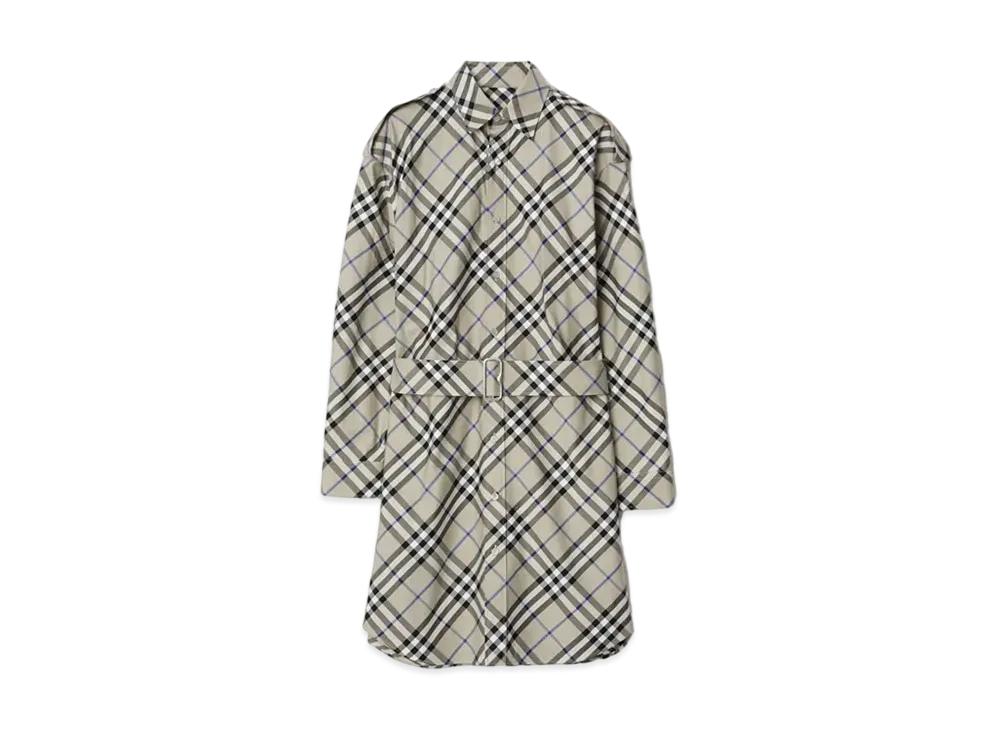 Burberry Check Cotton Shirt Dress "Lichen"