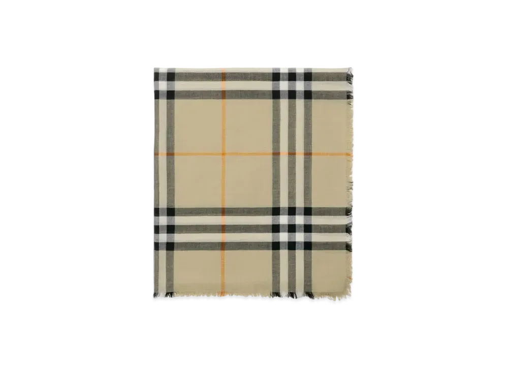 Burberry Check Wool Scarf "Light Sage"