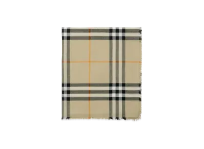 Burberry Check Wool Scarf "Light Sage"