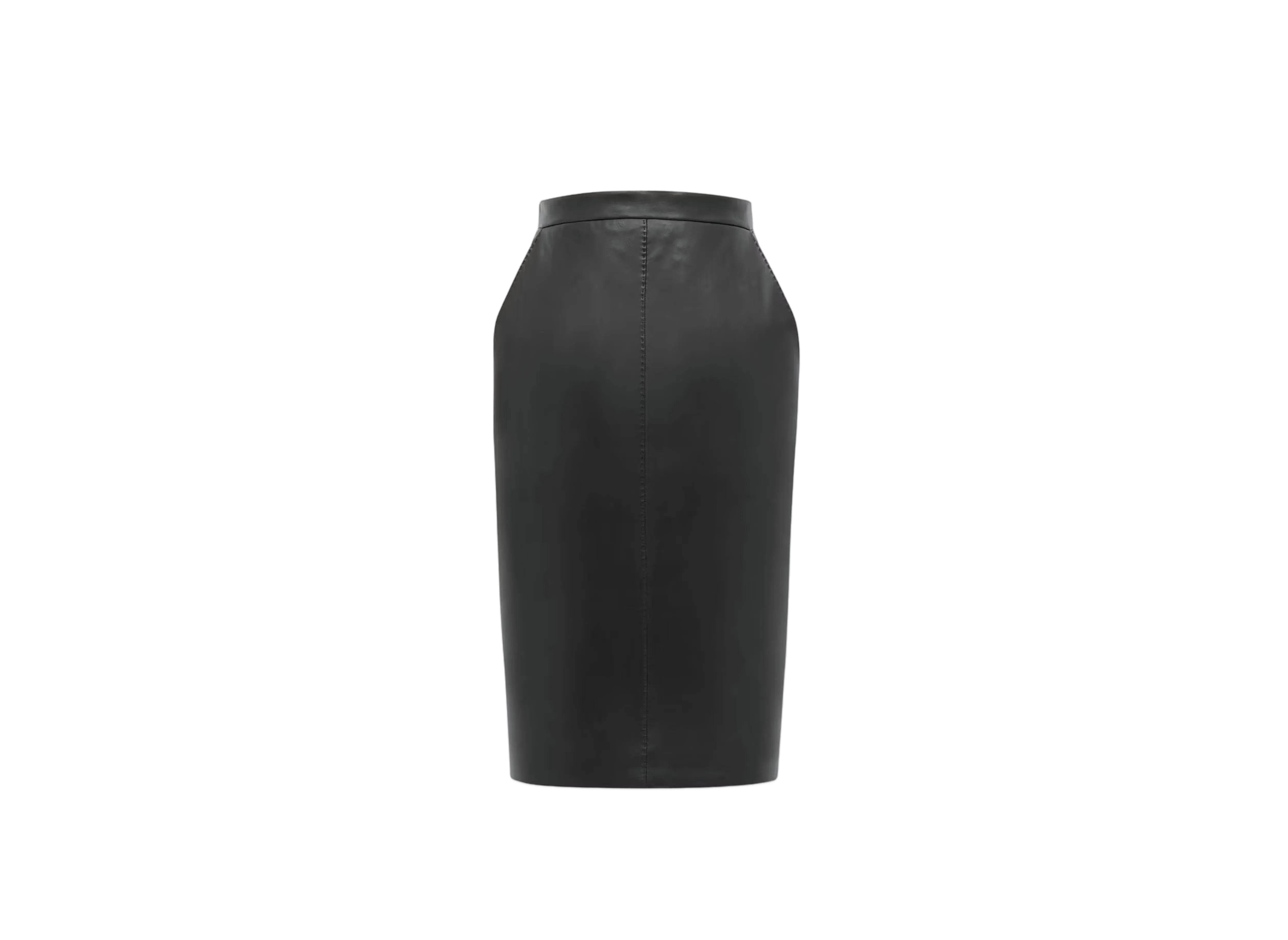 Saint Laurent Women's Pencil Skirt in Lambskin "Black"