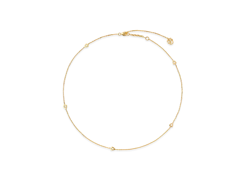 Burberry Shield Chain Necklace "Gold/Clear"