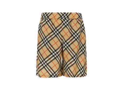 Burberry Check Silk Bermuda Shorts "Beige"