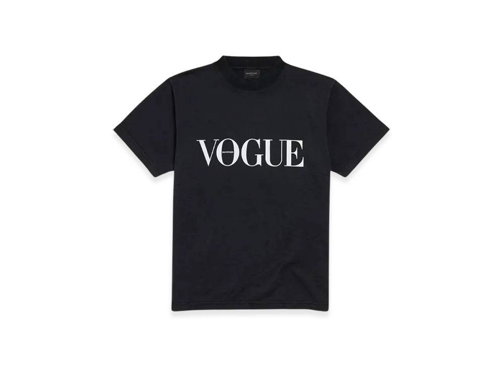 BALENCIAGA Women's | Vogue T-Shirt Small Fit "Black Faded"
