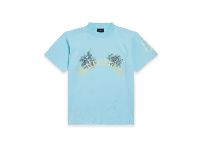 BALENCIAGA Tacky Tattoo T-Shirt Small Fit "Blue"