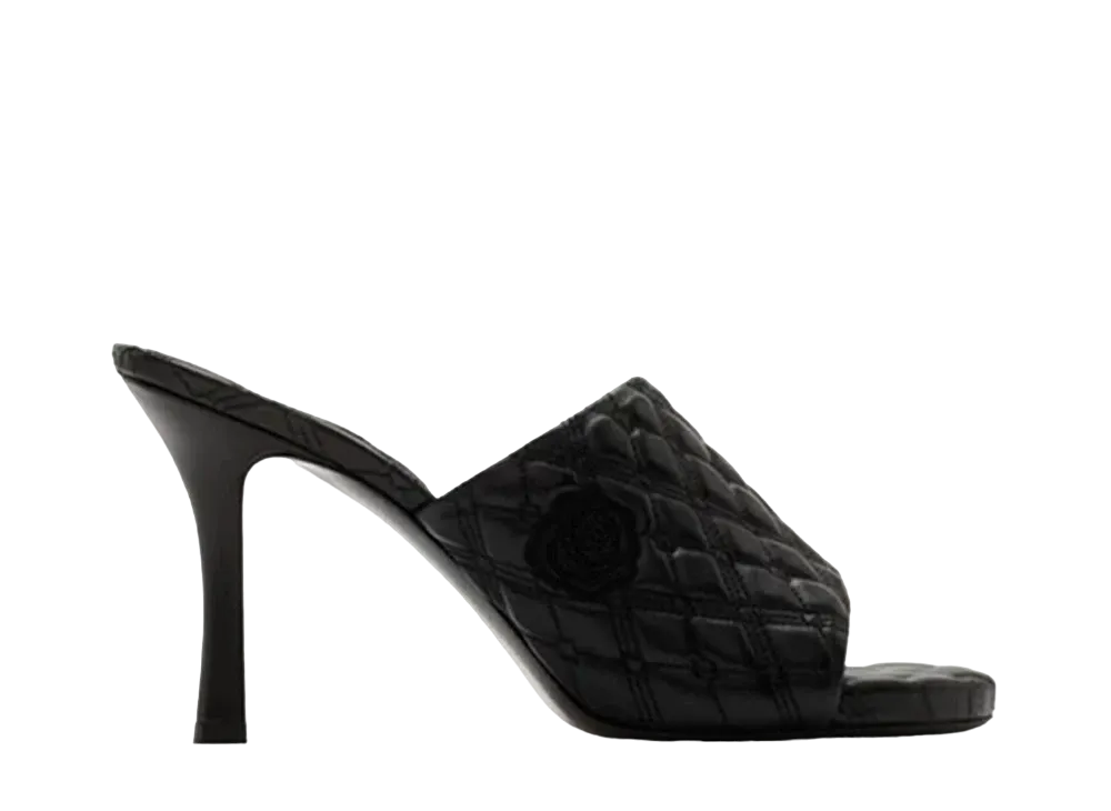 Burberry Women's Leather Quilt Mules "Black"