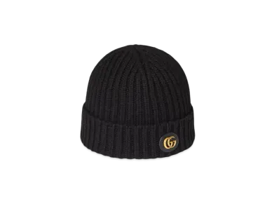 GUCCI Rib Knit Wool Lame Hat "Black"