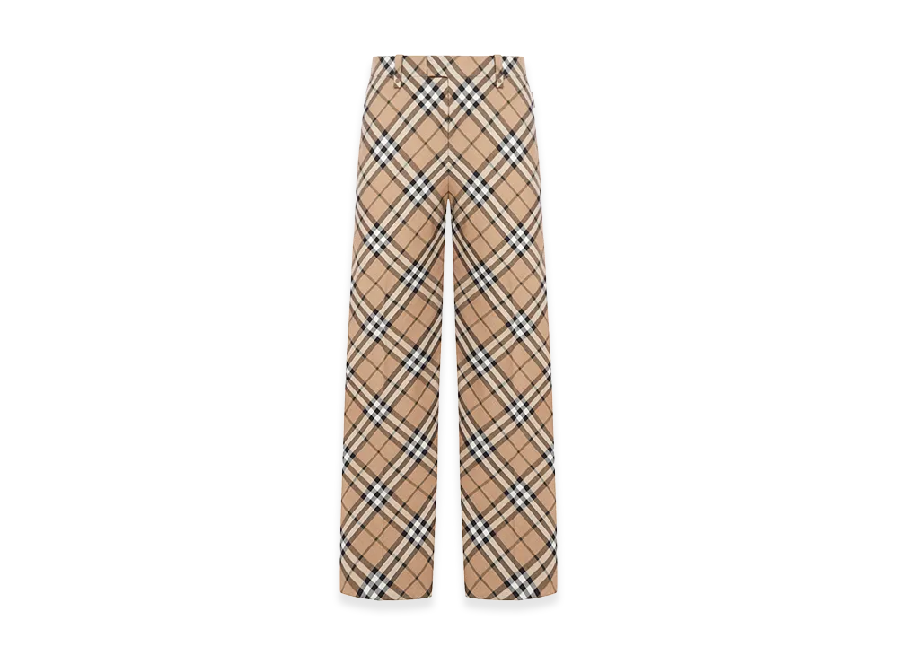 Burberry Checked Wool Blend Tailored Trousers "Nude&Neutrals"