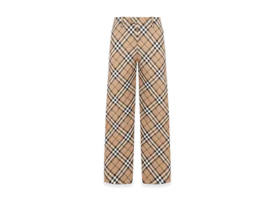 Burberry Checked Wool Blend Tailored Trousers "Nude&Neutrals"