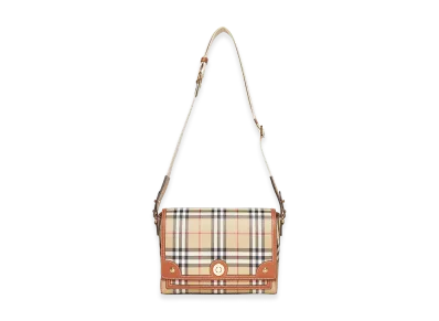 Burberry Women's Embroidered Fabric Note Crossbody Bag "Beige"