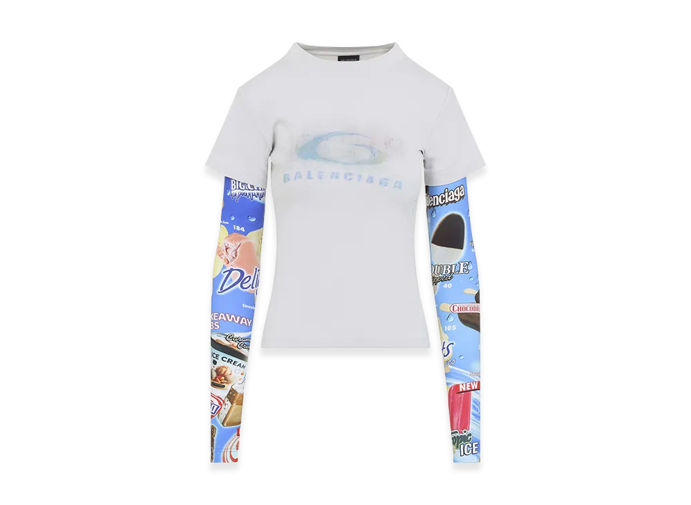 BALENCIAGA Women's Double Sleeve T-Shirt "White"