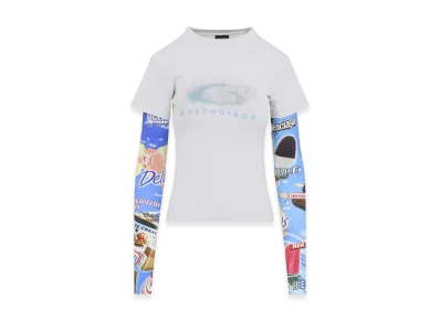 BALENCIAGA Women's Double Sleeve T-Shirt "White"