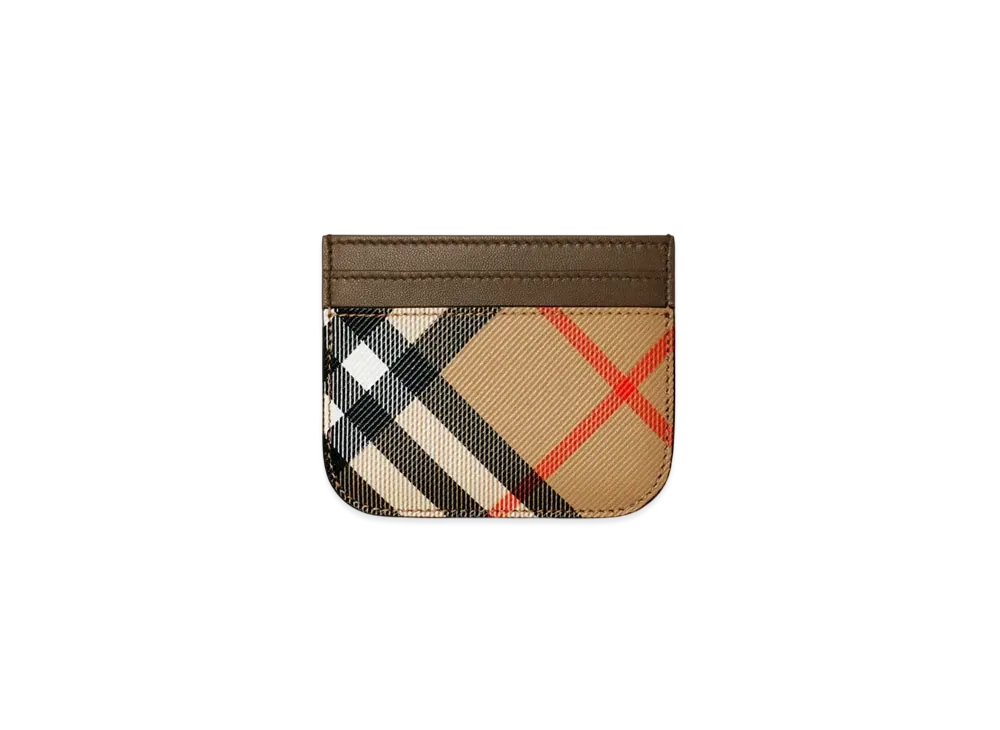 Burberry Check Card Case "Sand"