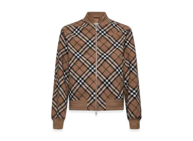 Burberry Embroidered Polyester Blend Bomber Jacket "Checked"