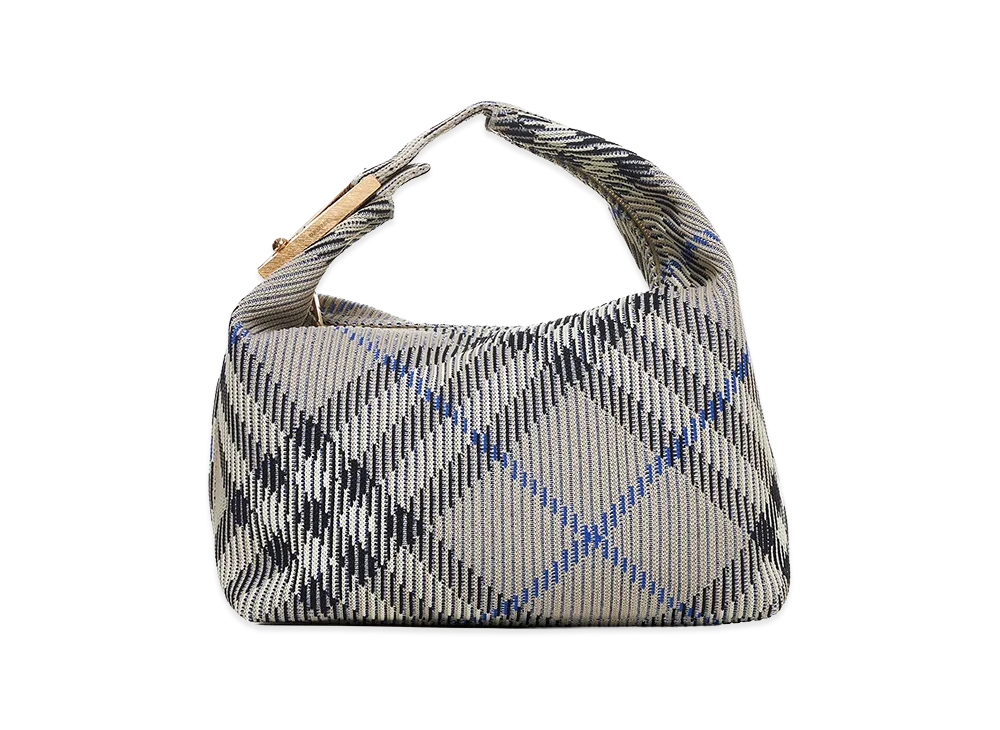 Burberry Women's Embroidered Nylon Medium Peg Handbag "Gray"