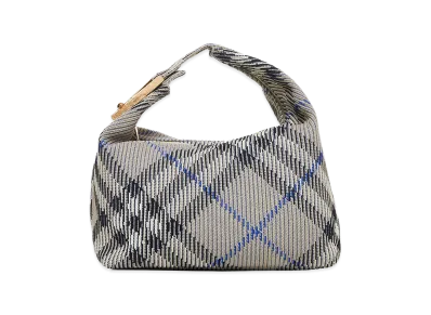 Burberry Women's Embroidered Nylon Medium Peg Handbag "Gray"