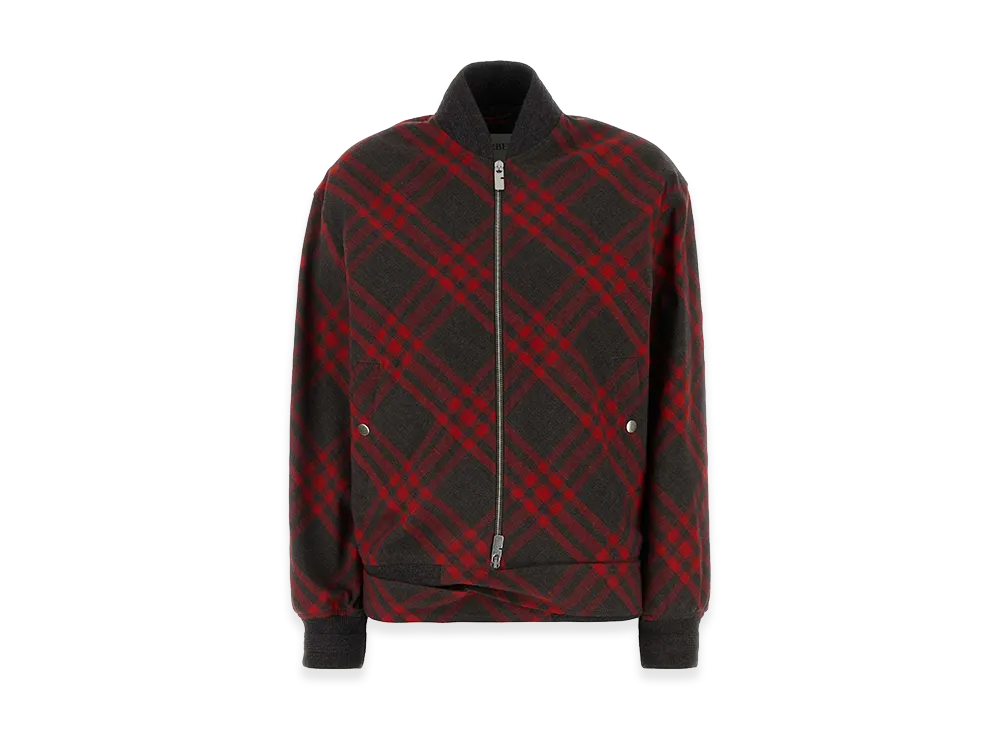 Burberry Women's Embroidered Polyester Blend Bomber Jacket "Checked"