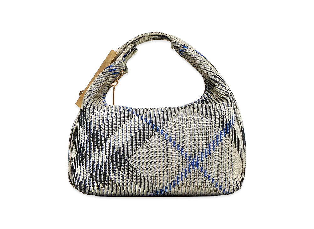 Burberry Women's Embroidered Nylon Mini Peg Handbag "Gray"