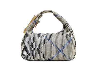 Burberry Women's Embroidered Nylon Mini Peg Handbag "Gray"