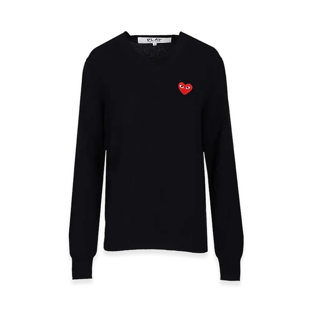PLAY COMME des GARCONS Crew Neck Wool Sweater "Dark Blue"