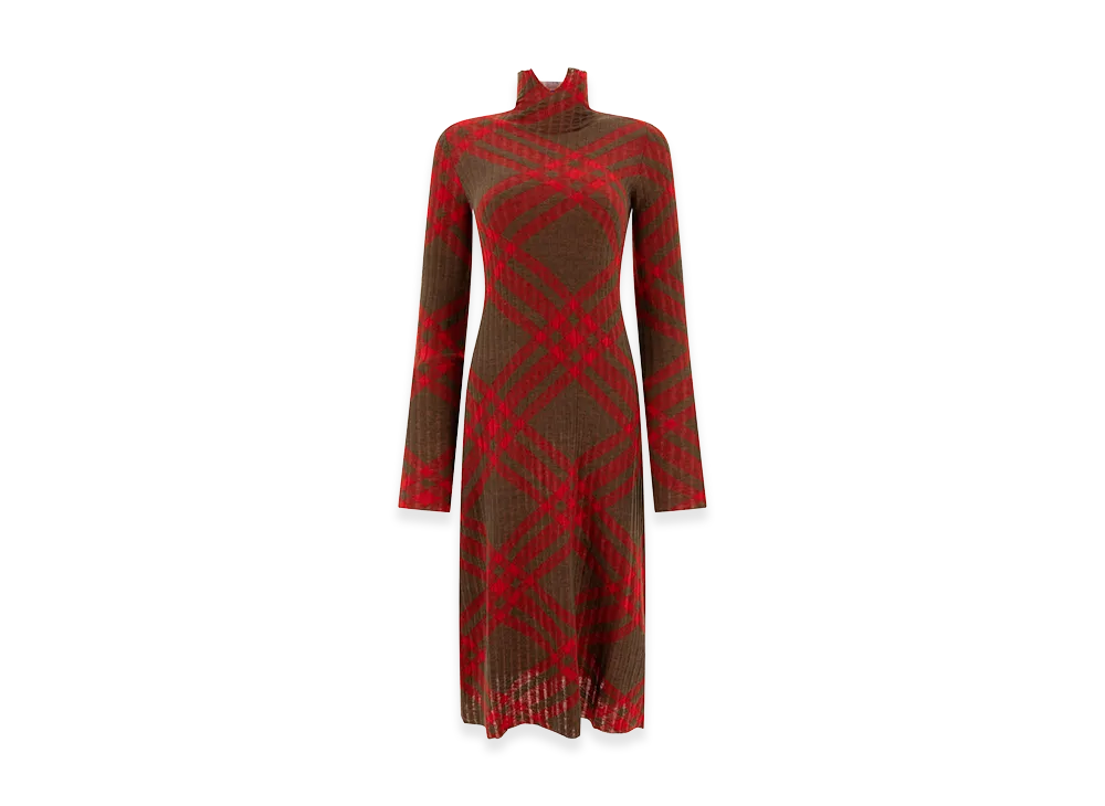 Burberry Women's Check Wool Blend Dress "Multicolor"