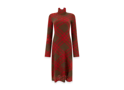 Burberry Women's Check Wool Blend Dress "Multicolor"