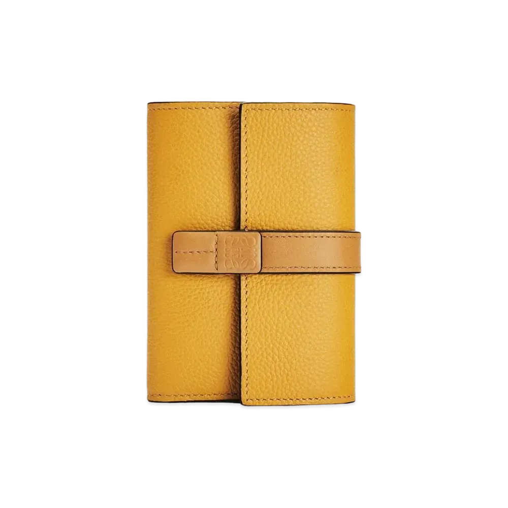 LOEWE Small Vertical Wallet In Soft Grained Calfskin "Sunflower/Honey"