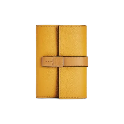 LOEWE Small Vertical Wallet In Soft Grained Calfskin "Sunflower/Honey"