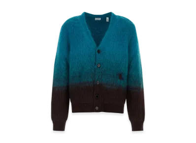 Burberry Two-Tone Wool Blend Cardigan "Blue"