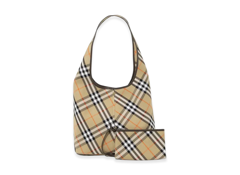 Burberry Women's Large Check Shoulder Bag "Sand"