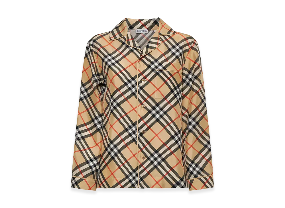 Burberry Women's Embroidered Silk Shirt "Beige"