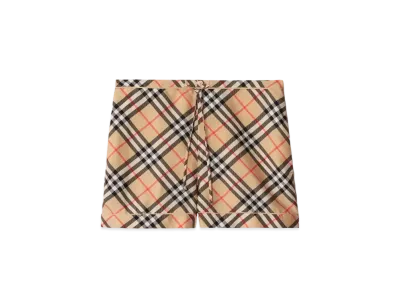 Burberry Women's Check Silk Pyjama Shorts "Sand"