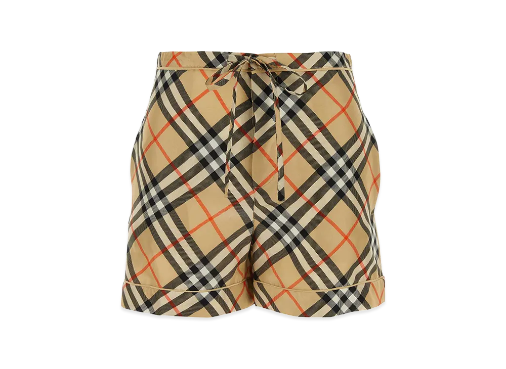 Burberry Women's Printed Silk Shorts "Checked"