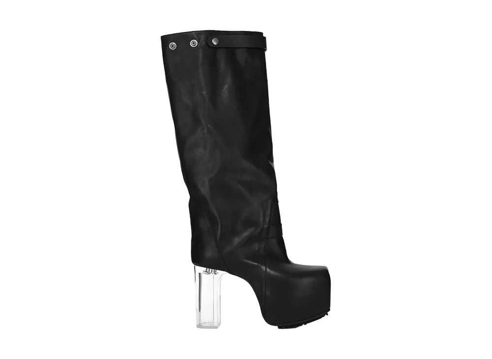 Rick Owens Women's Naska Kiss Boot "Black/Clear"