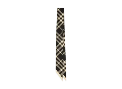 Burberry Skinny Check Silk Scarf "Black/Calico"