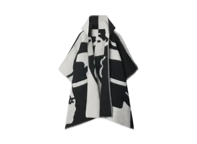 Burberry EKD Wool Cape "Black/White"