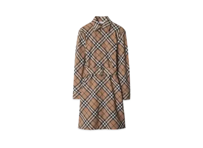 Burberry Check Wool Blend Shirt Dress "Linden"