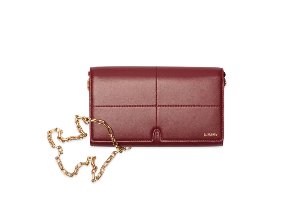 Burberry Snip Chain Strap Wallet "Ruby"