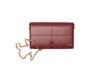 Burberry Snip Chain Strap Wallet "Ruby"