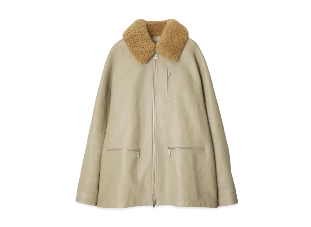 Burberry Short Leather Car Coat "Field"