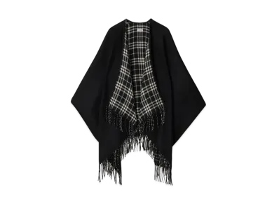 Burberry Reversible Check Wool Cape "Black/Calico"