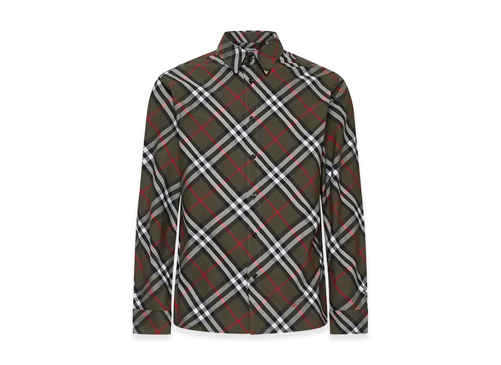 Burberry Embroidered Poplin Shirt "Checked"
