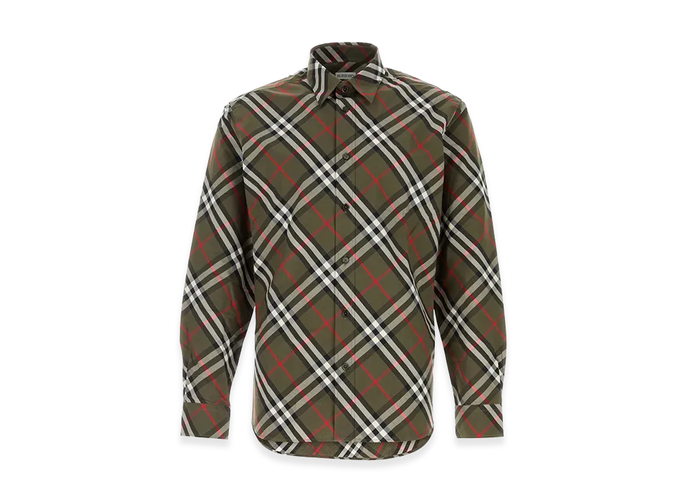 Burberry Embroidered Poplin Shirt "Checked"