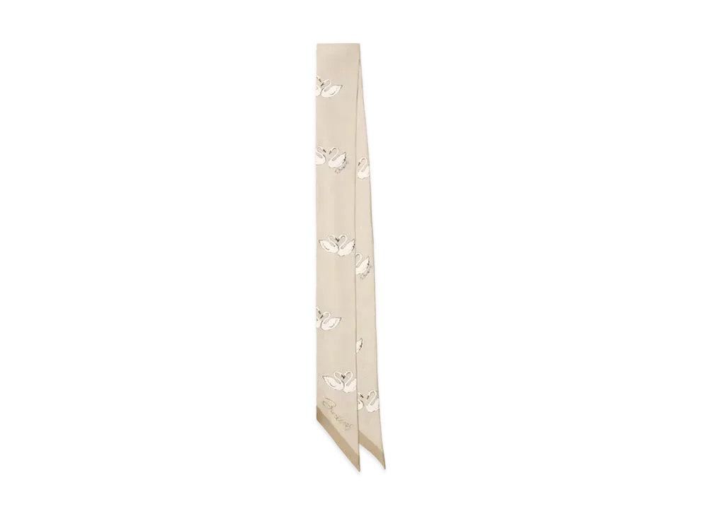 Burberry Skinny Swan Silk Scarf "Soap"